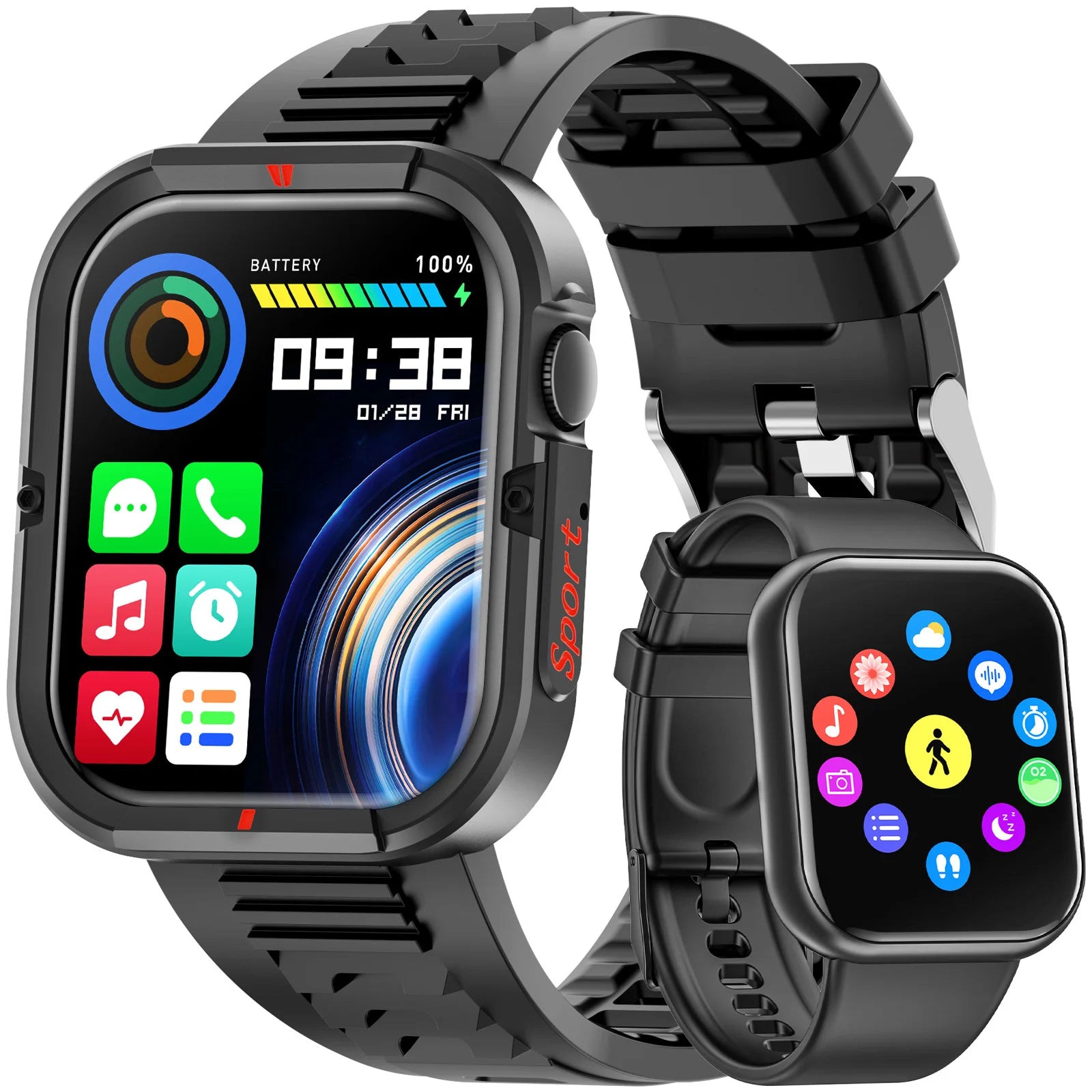 Karchilor 2024 Men'S Smartwatch Bluetooth Call Women'S 1.85 High-Definition Screen Sports Watch Suitable For Android Ios