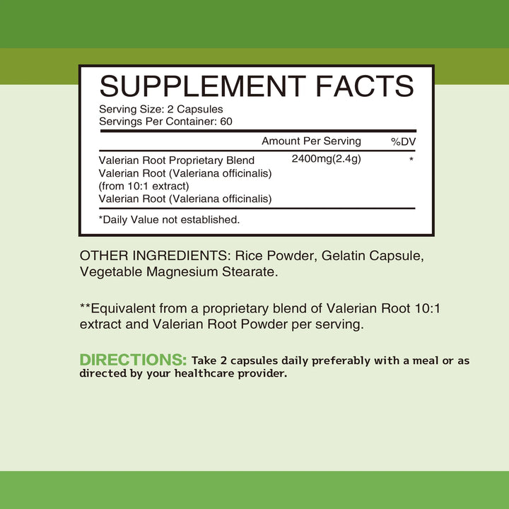 Valerian Root - Relieve Stress and Anxiety, Promotes Relaxation, Improve Sleep Quality, Sleep Aid - 120 Capsules