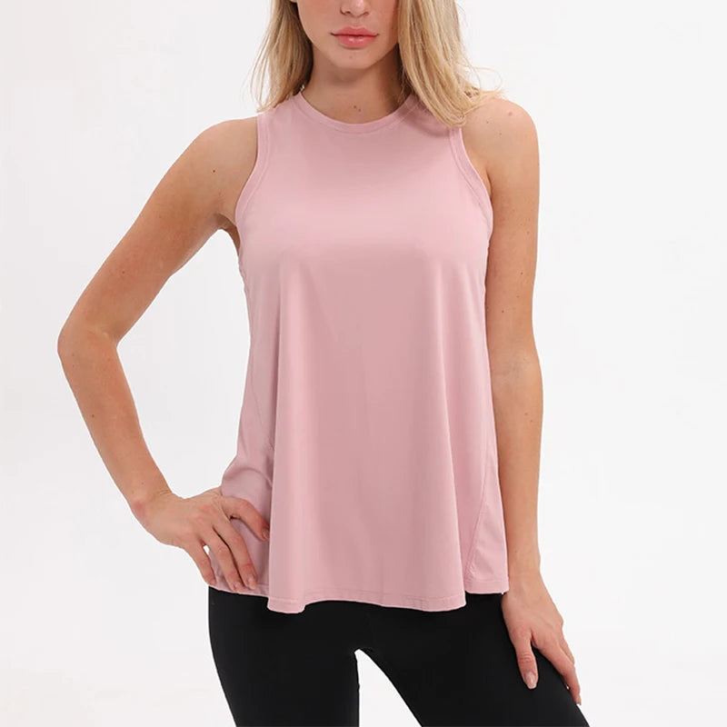Loose Top Activewear Naked-Feel Athletic Yoga Vest Open Back Yoga Tank Tops Stretch Sexy Blouse Sport Fitness Tank Tops S-2XL