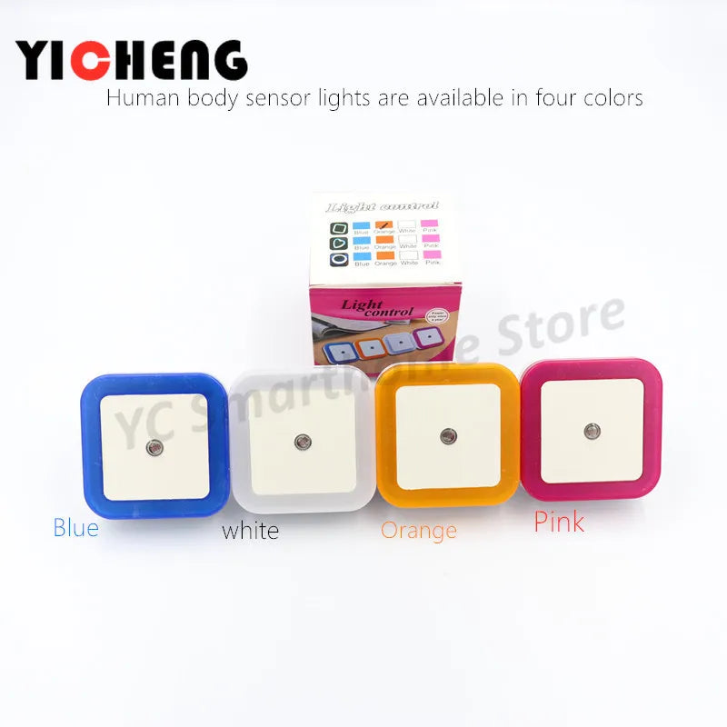 Intelligent LED Induction Night Lamp – Modern Square Ring Design for Home Décor and Ambient Lighting