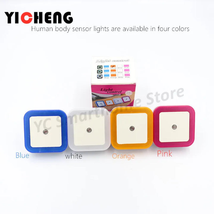 Intelligent LED Induction Night Lamp – Modern Square Ring Design for Home Décor and Ambient Lighting