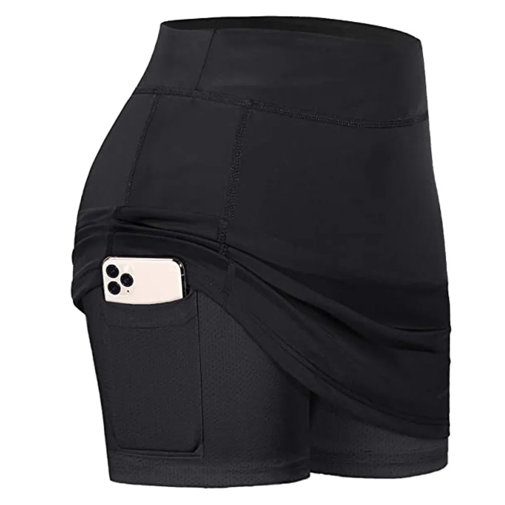 Women Sports Tennis Skirts Golf Skirt Fitness Shorts High Waist Athletic Running Skirt Quick Dry Sport Skort Pocket Tennis Dress