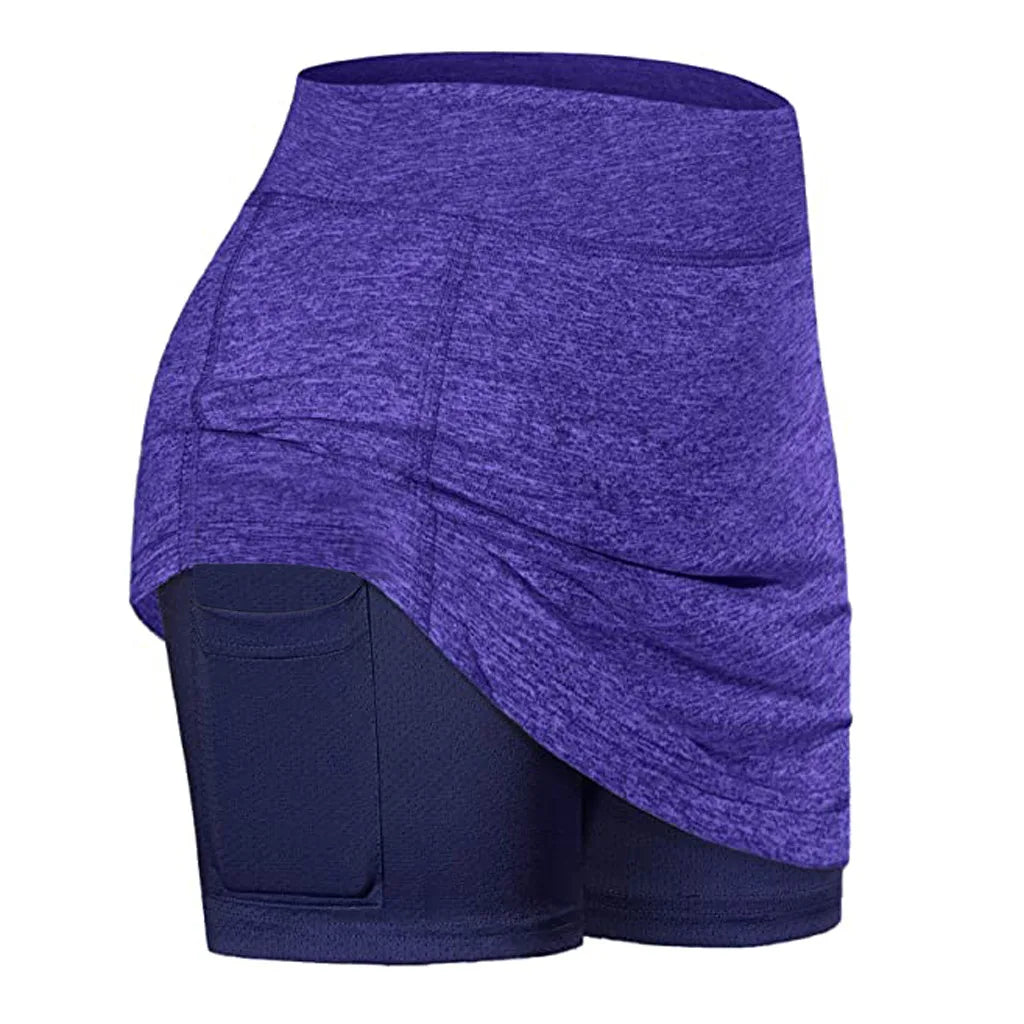 Women Sports Tennis Skirts Golf Skirt Fitness Shorts High Waist Athletic Running Skirt Quick Dry Sport Skort Pocket Tennis Dress