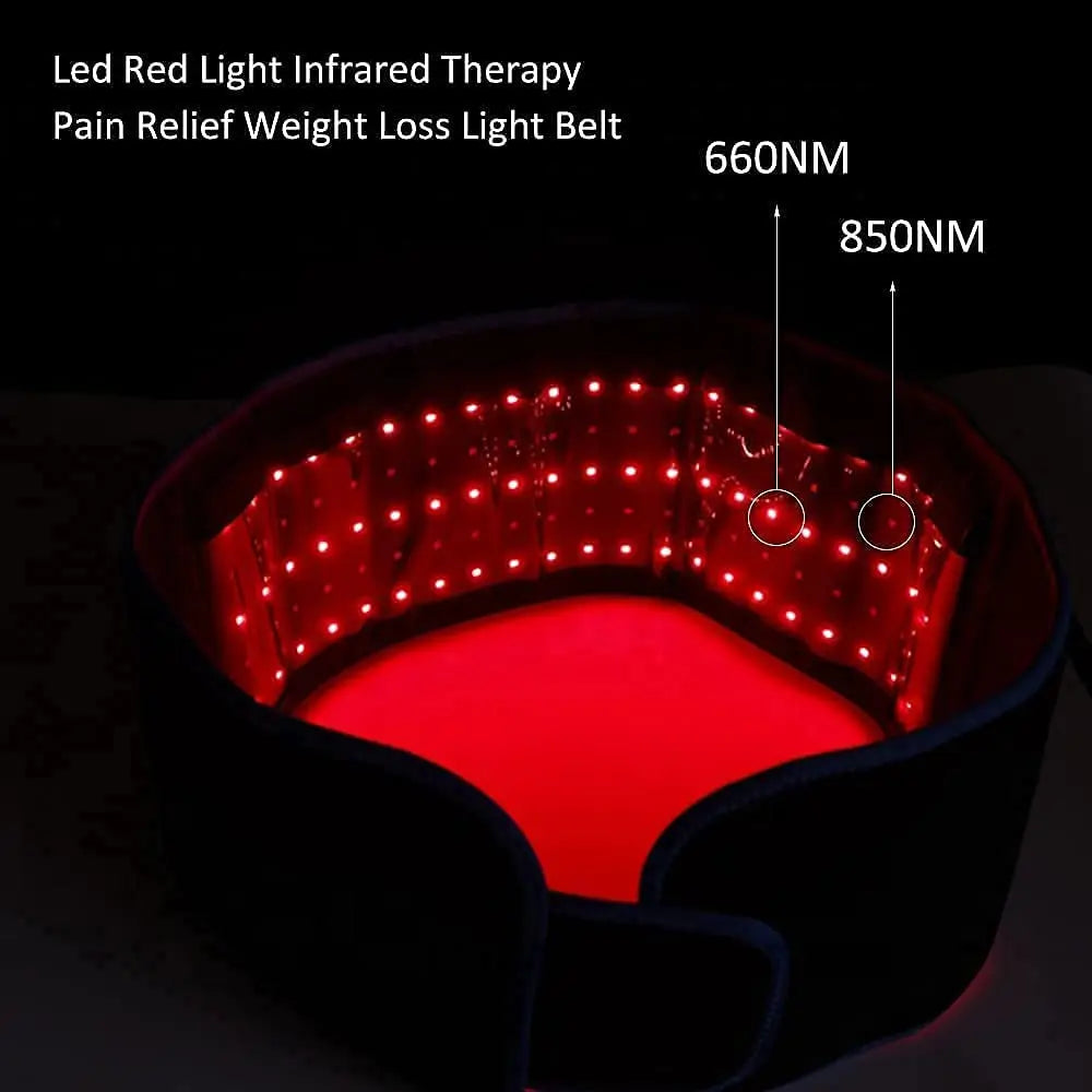 Red & Infrared Light Therapy Belt – 850nm & 660nm LED Slimming Waist Wrap & Heat Pad for Fat Burning & Full Body Care