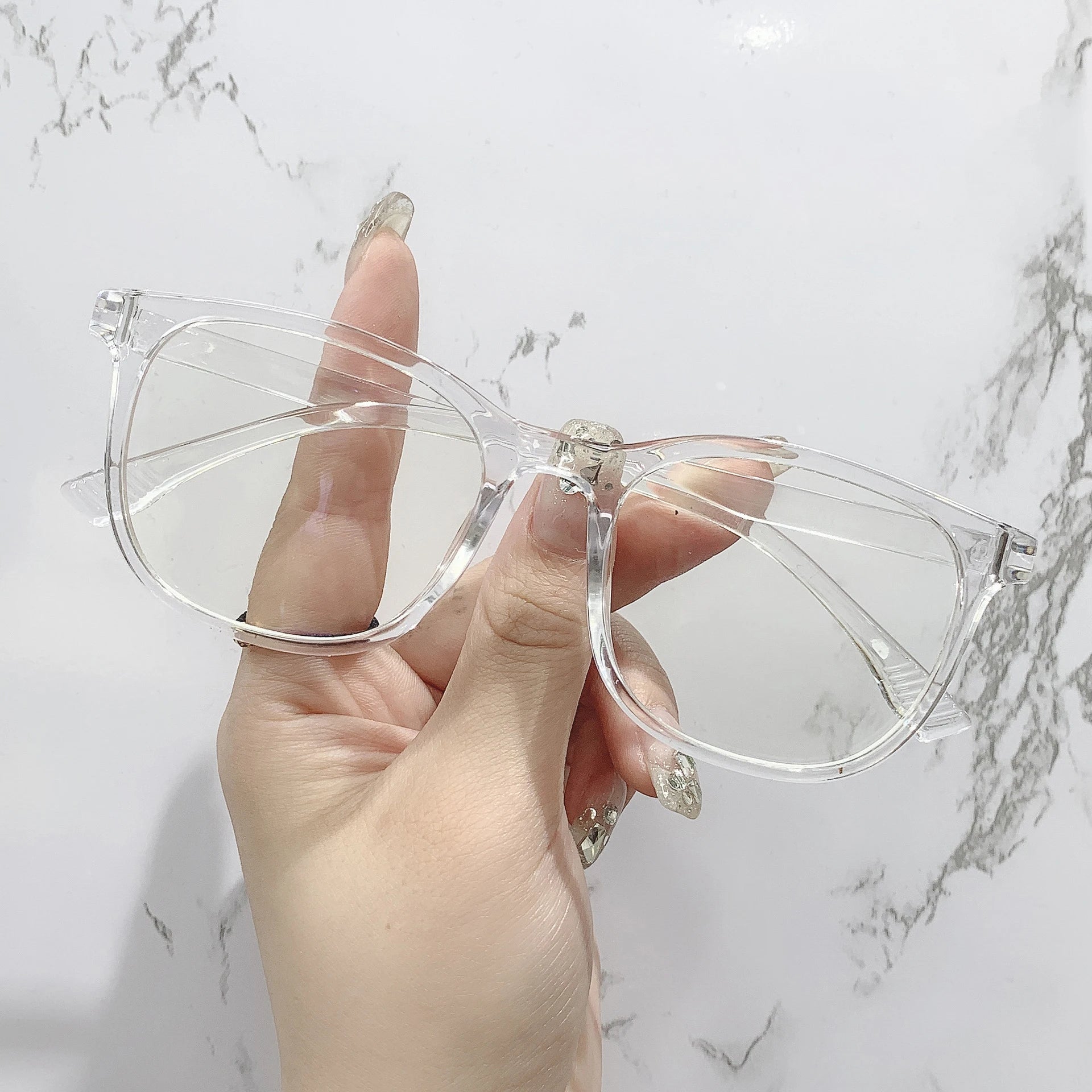 Transparent Computer Glasses – Anti-Blue Light Eyewear for Women and Men, Square and Round Frame Options