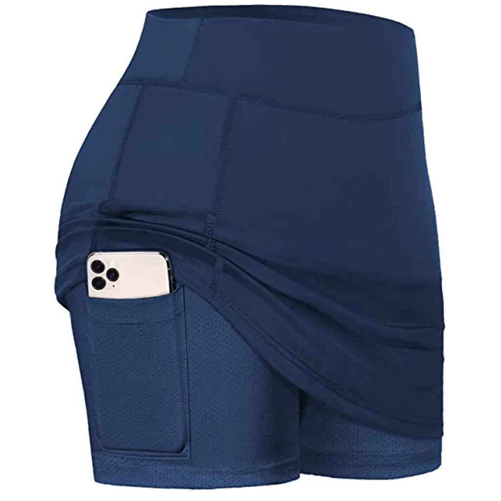 Women Sports Tennis Skirts Golf Skirt Fitness Shorts High Waist Athletic Running Skirt Quick Dry Sport Skort Pocket Tennis Dress