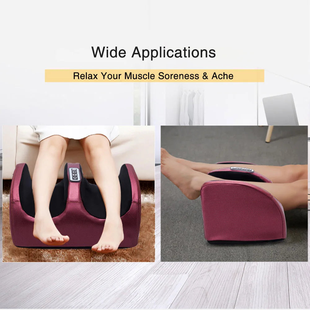 Electric Foot Massager with Heating Therapy – Shiatsu Kneading, Compression & Roller Massage for Muscle Relaxation & Pain Relief