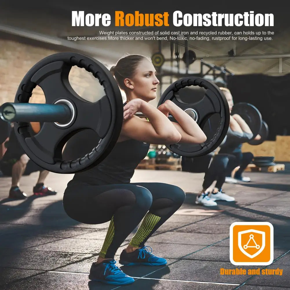 1Pcs 22 Lbs Gym Fitness Rubber-covered Barbell Disc Plates Apply To 2-inch Pole Lift Training Equipment Weight Exercise Fitness