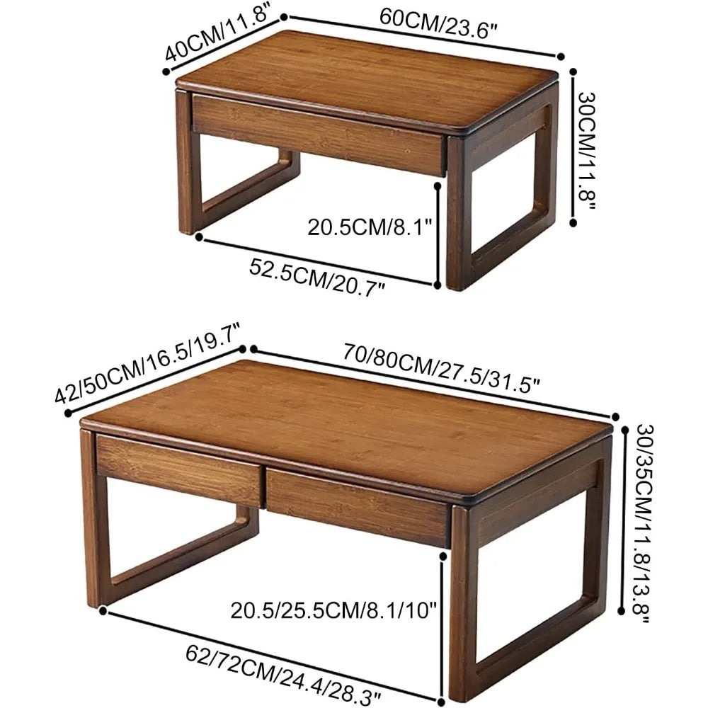 Japanese Floor Table, Low Altar Table for Meditation, Tatami Coffee Table, Small Tea Table for Floor Sitting, for Dining & Spiri
