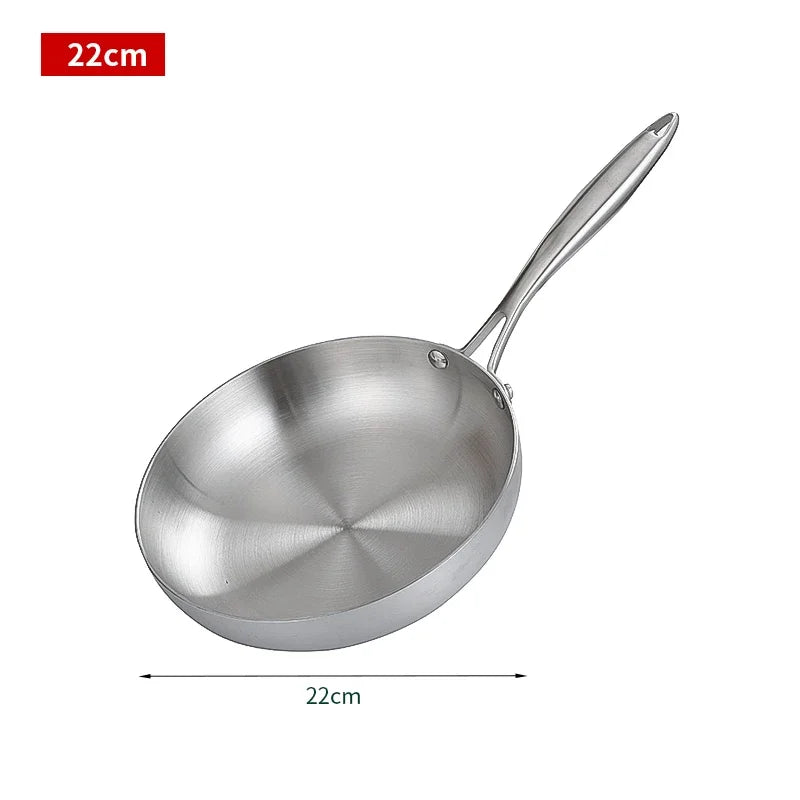 PDG1 304 Stainless Steel Frying Pan – Uncoated, Non-Stick & Versatile for All Cooktops