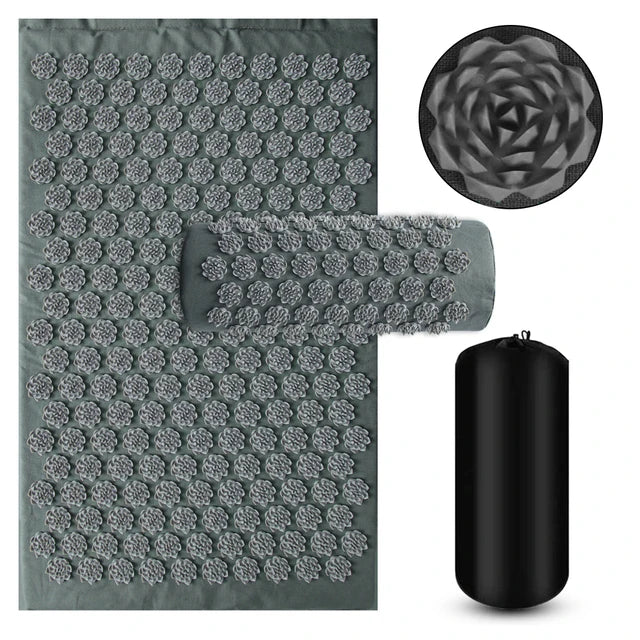 Acupressure Yoga Mat – Kuznetsov’s Applicator Cushion with Spikes, Sensi Massage Body Needles, and Foot Massager for Fitness & Relaxation