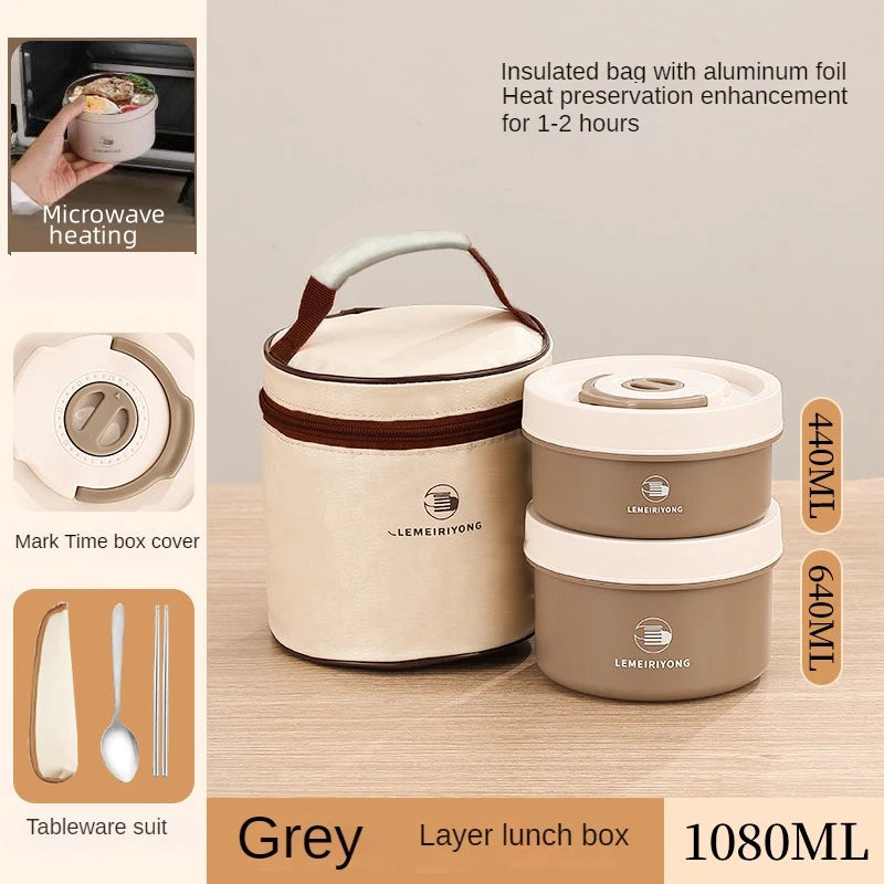 Portable Insulated Lunch Box Set – Stackable Stainless Steel Bento Containers for Fresh & Convenient Meals Anywhere