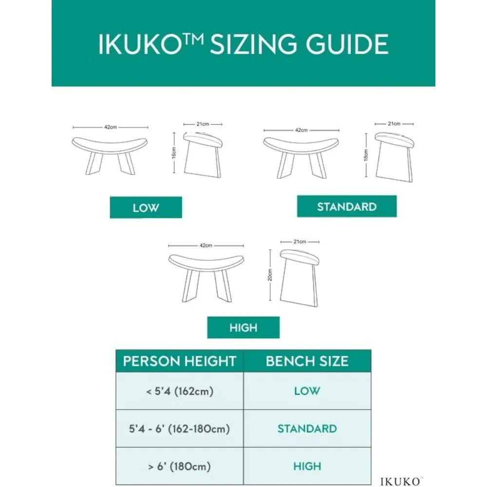 Meditation Bench IKUKO Original, Portable Version with Bag, Locally Handmade Wooden Kneeling Ergonomic Seiza Seat, Prana