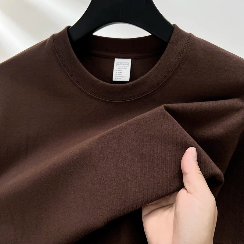 100% Pure Cotton Men’s Short Sleeve T-Shirt – High-End Brand, Breathable, Fashionable Round Neck Summer Top