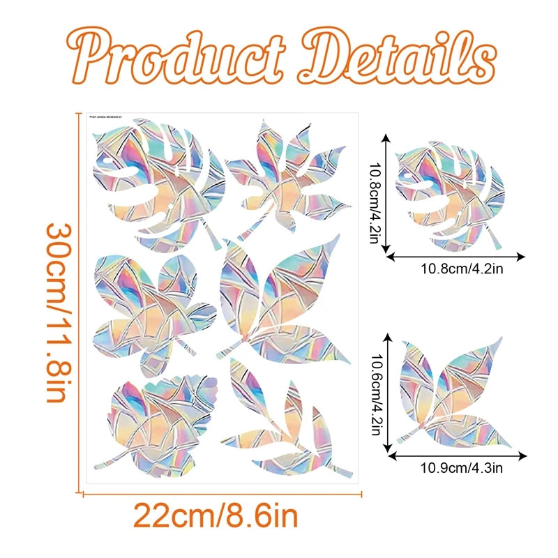Rainbow Suncatcher Window Stickers – PVC Cat & Butterfly Prism Glass Decals for Kids' Bedroom Decoration