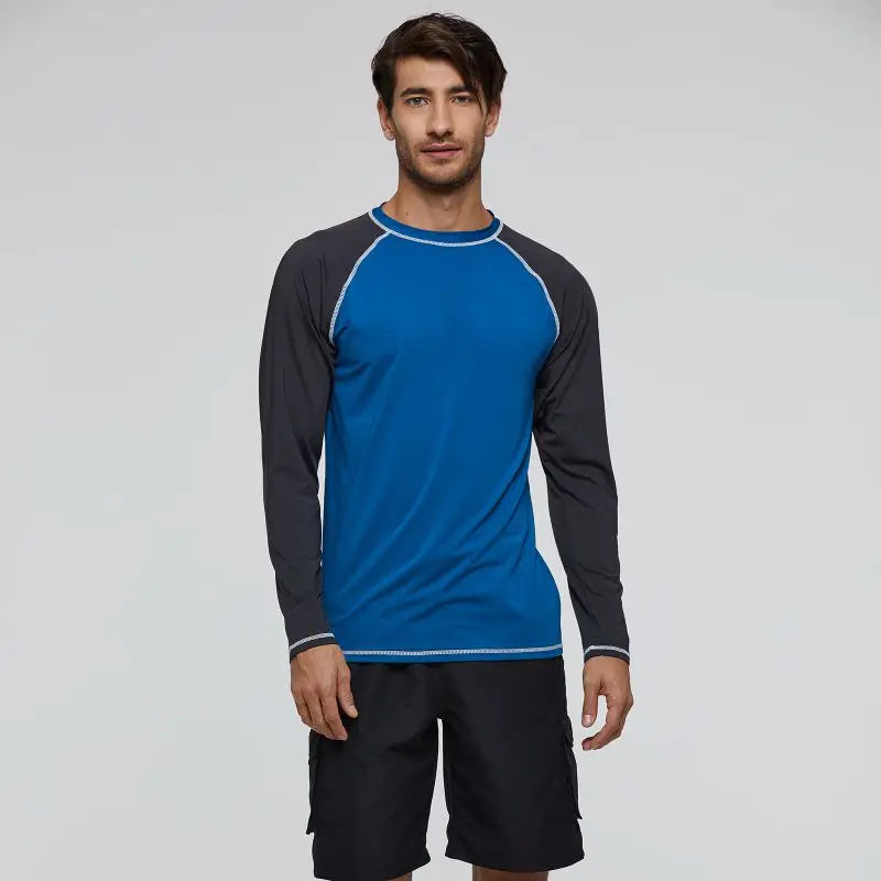 Men's UPF 50+ Long Sleeve Shirts Sun Protection SPF/UV Fishing Hiking Running T-Shirts Rashguard Swim Shirts