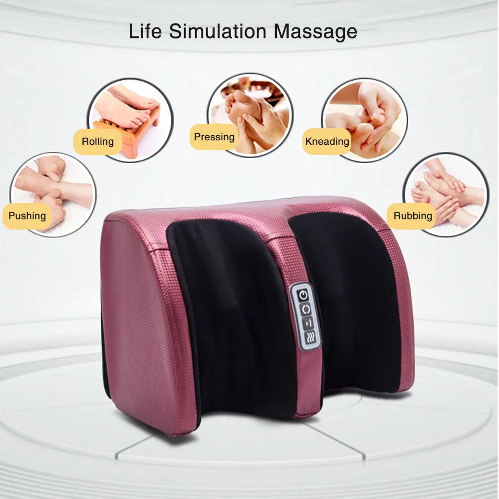 Electric Foot Massager with Heating Therapy – Shiatsu Kneading, Compression & Roller Massage for Muscle Relaxation & Pain Relief