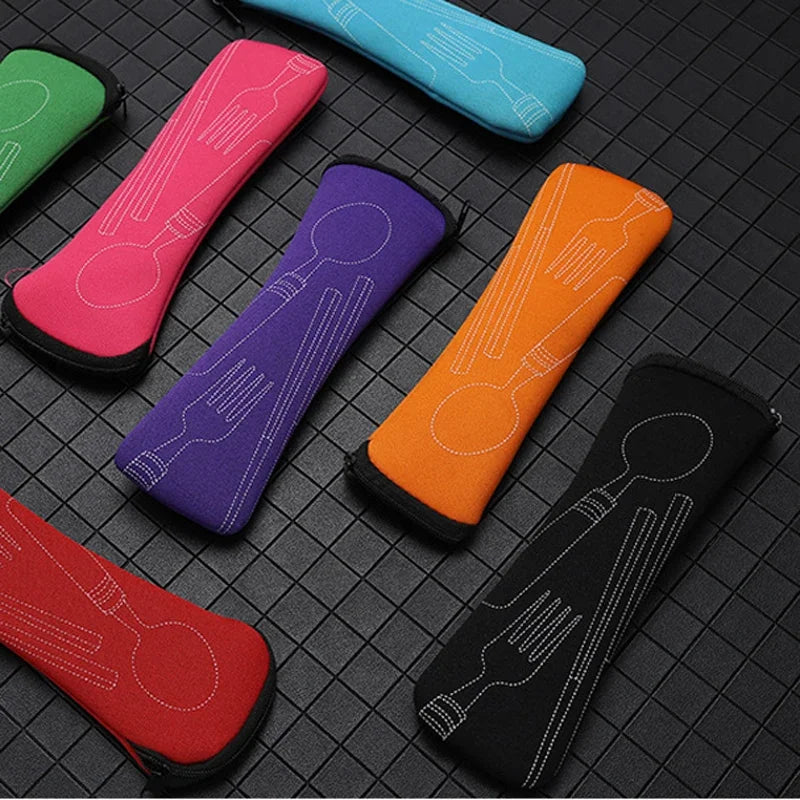 Portable Tableware Storage Bag – Travel Cutlery Pouch for Fork, Spoon, Knife (Without Tableware)