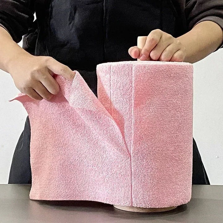 Reusable Cleaning Wipe Roll – Microfiber Kitchen Cloths and Dish Rags (1 Roll, 20 Sheets)