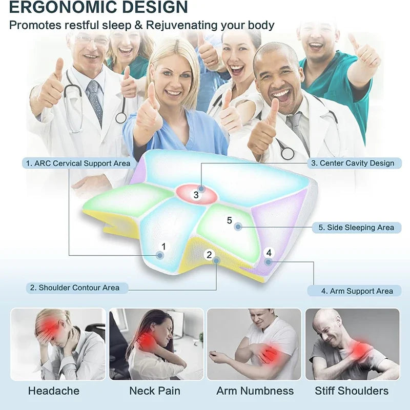 2-in-1 Memory Foam Cervical Pillow – Ergonomic Contour for Neck Pain Relief and Better Sleep