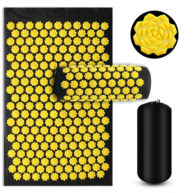 Acupressure Yoga Mat – Kuznetsov’s Applicator Cushion with Spikes, Sensi Massage Body Needles, and Foot Massager for Fitness & Relaxation
