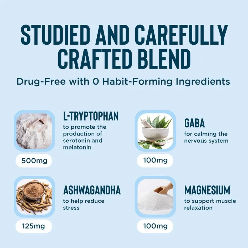 Melatonin, Ashwagandha Extract, Adult Sleep Aid, Non-Habit Forming, Helps Reduce Dreaming, Sleep Soundly, 60 Veggie Capsules