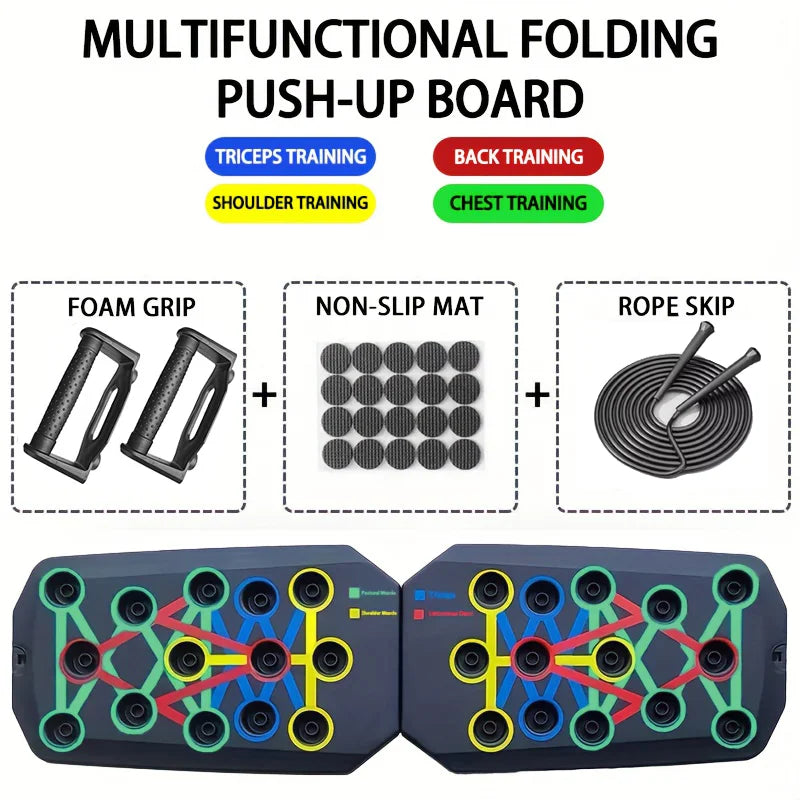 Portable Multifunctional Push-Up Board Set – Foldable Fitness Equipment for Chest, Arms, Back & Core Training