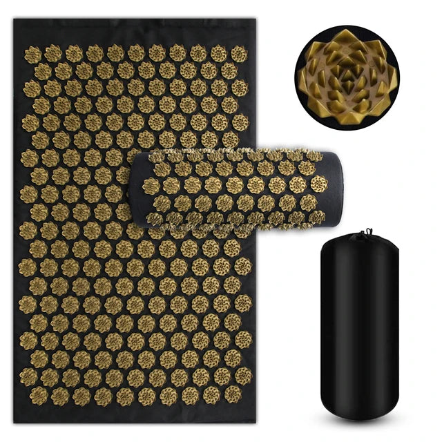 Acupressure Yoga Mat – Kuznetsov’s Applicator Cushion with Spikes, Sensi Massage Body Needles, and Foot Massager for Fitness & Relaxation
