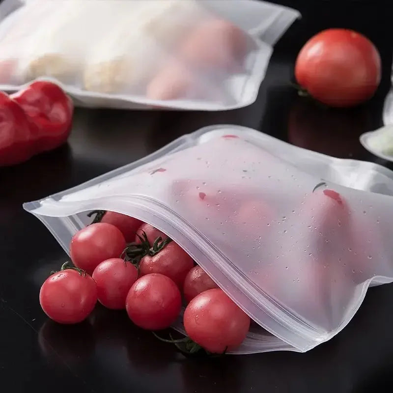 Reusable Silicone Food Storage Bags – Leakproof, Stand-Up & Zip-Seal Freshness