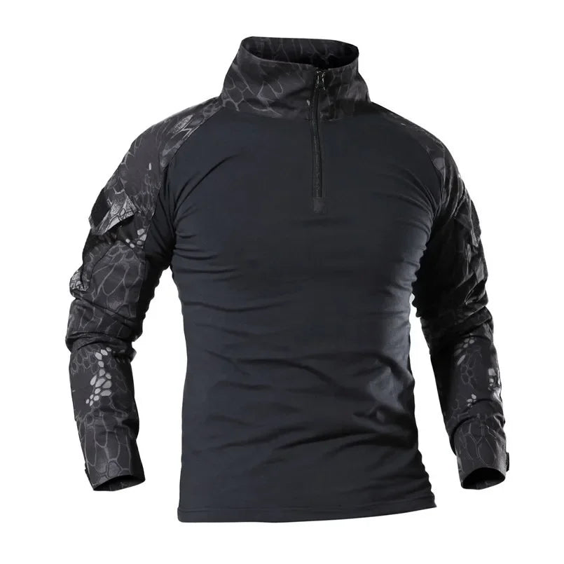 Men's Outdoor Tactical Military Long Sleeve T Shirt for Hiking, Climbing, Hunting - Quick-drying Sports Tee