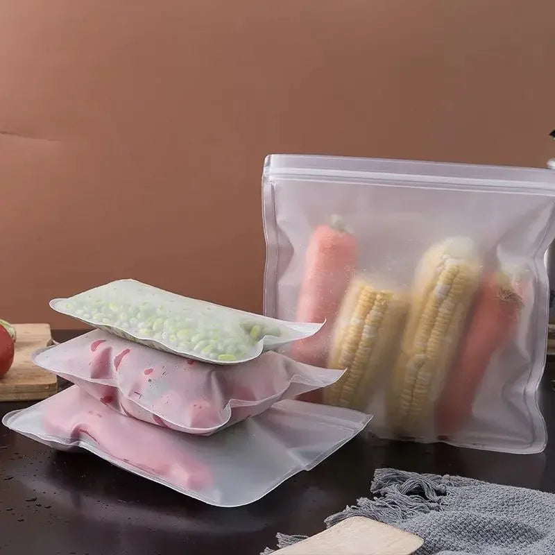 Reusable Silicone Food Storage Bags – Leakproof, Stand-Up & Zip-Seal Freshness