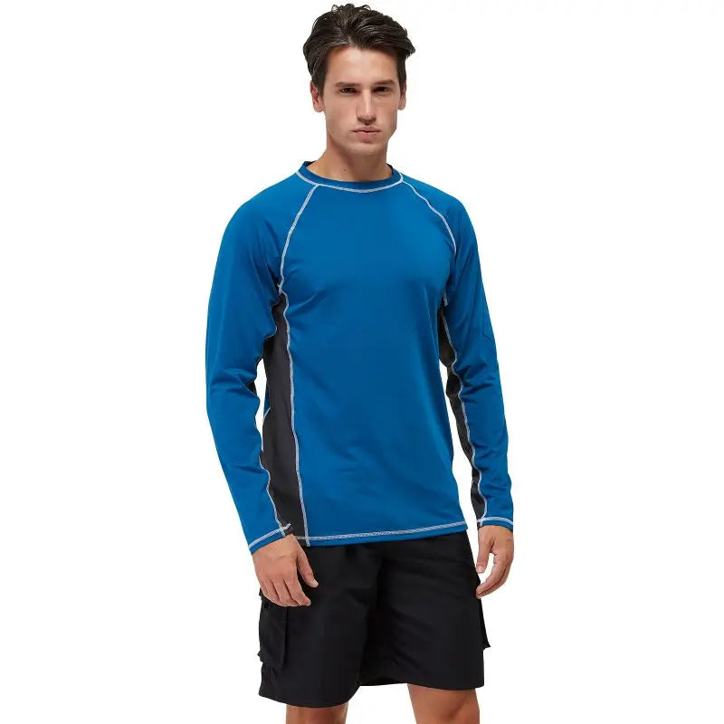 Men's UPF 50+ Long Sleeve Shirts Sun Protection SPF/UV Fishing Hiking Running T-Shirts Rashguard Swim Shirts