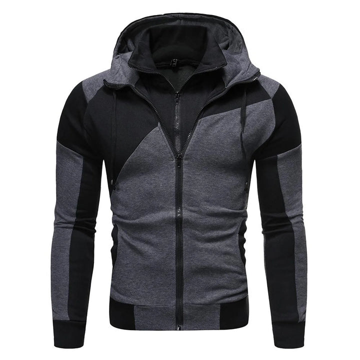 Spring Men's Sweatpants Sets Fashion Handsome Double Zipper Stand Neck Two Piece Suits Casual Sportswear Hoodies and Pants