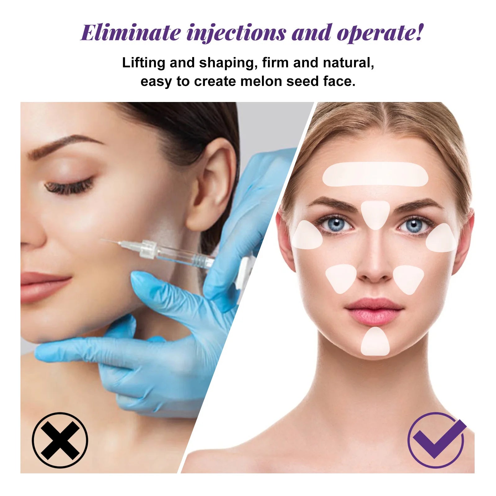 100Pcs Facial Wrinkle Patch Cheek Lift Stickers Smooth Fine Lines Reduce Nasolabial Fold Tighten The Skin Facial Care Products