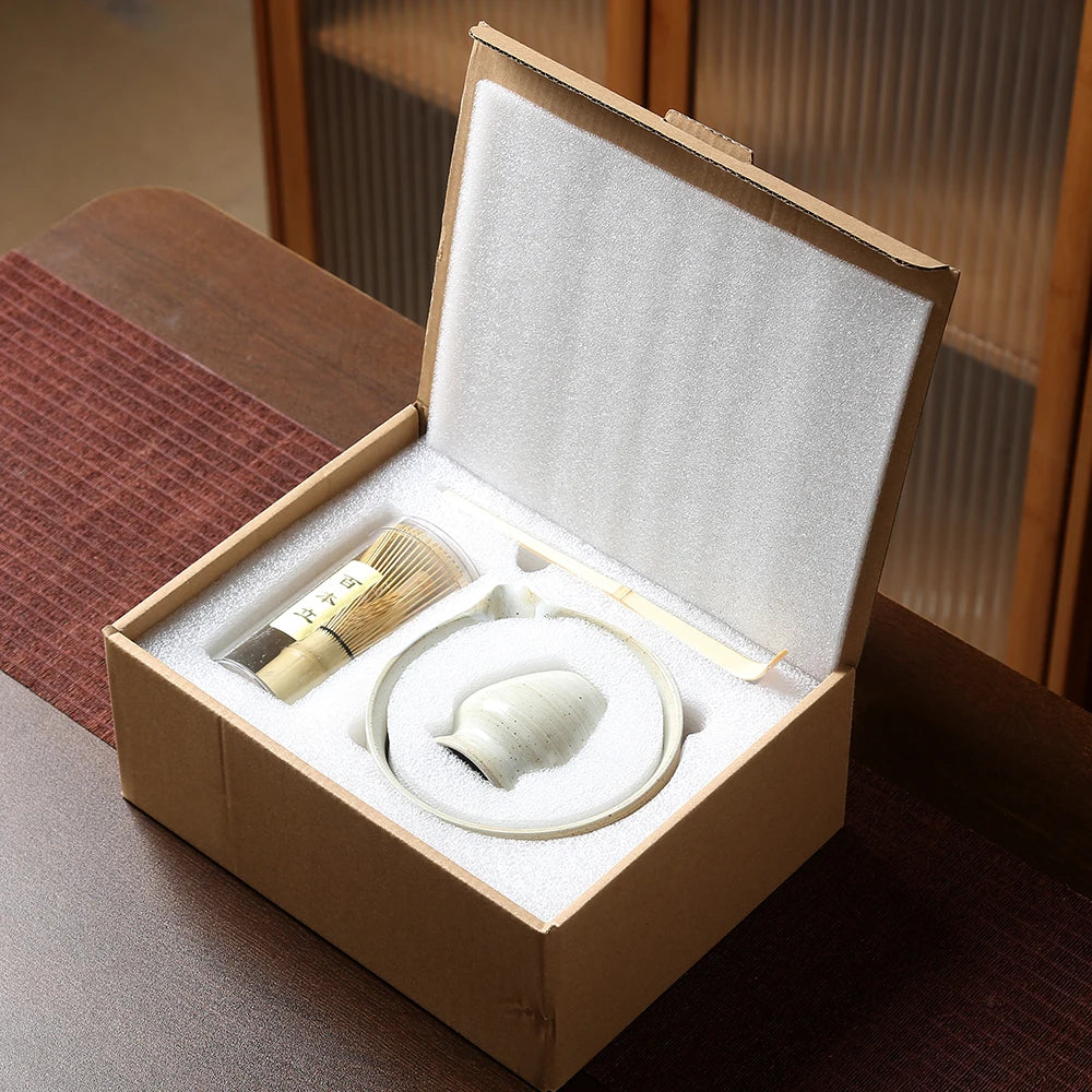 4PCS Japanese Matcha Tea Set – Bamboo Whisk & Teaspoon Tea-Making Tools for Home & Beverage Shops