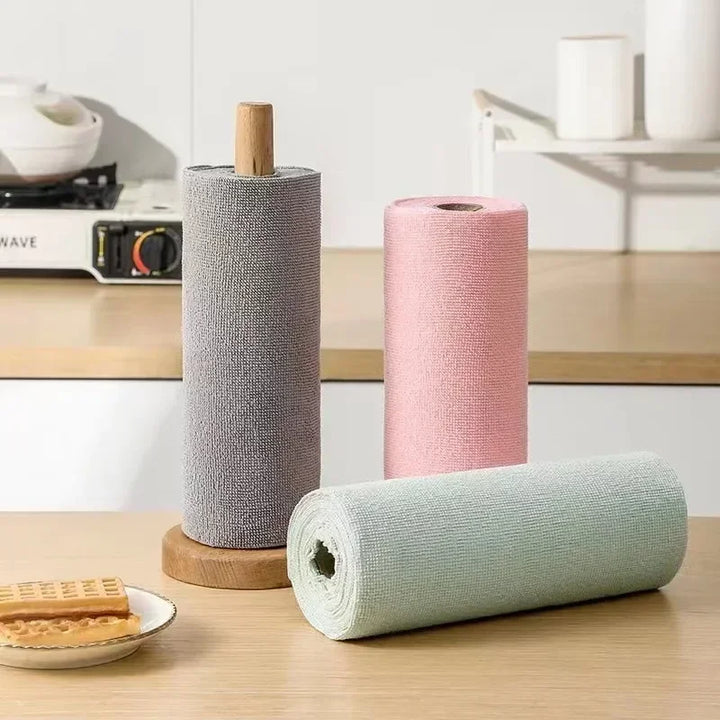 Reusable Cleaning Wipe Roll – Microfiber Kitchen Cloths and Dish Rags (1 Roll, 20 Sheets)
