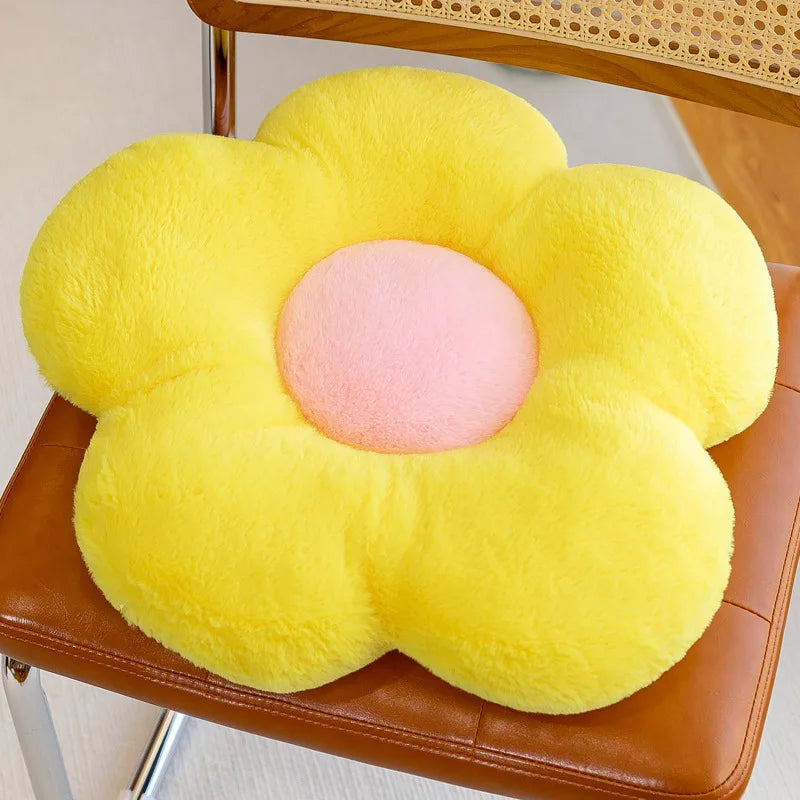Flower-Shaped Soft Cushion – Circular Cloth Pillow for Office, Classroom, Chair, Couch, and Bedroom Floor (Thick Winter Comfort)