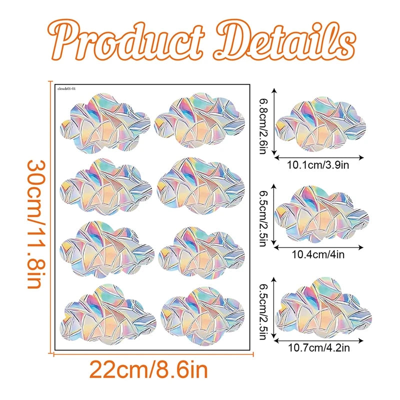Rainbow Suncatcher Window Stickers – PVC Cat & Butterfly Prism Glass Decals for Kids' Bedroom Decoration