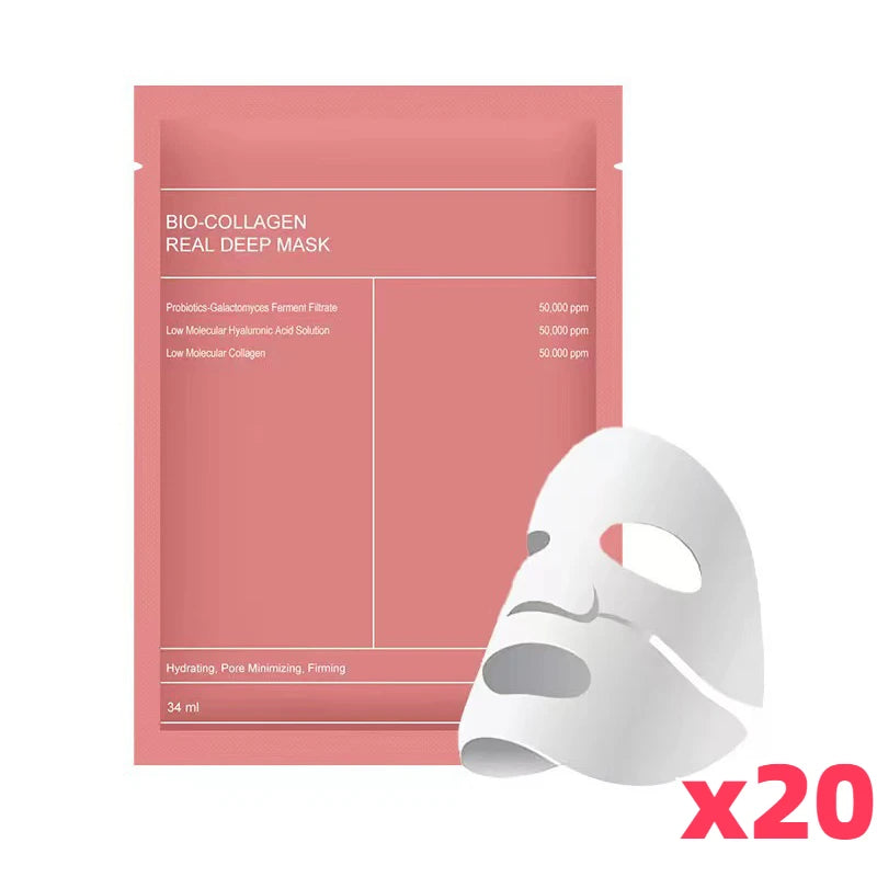 5/10/20PCS Bio Collagen Face Mask – Deep Hydrating, Pore Tightening, Brightening & Moisturizing Overnight Skin Care