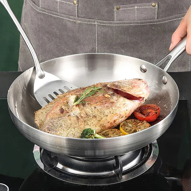 PDG1 304 Stainless Steel Frying Pan – Uncoated, Non-Stick & Versatile for All Cooktops