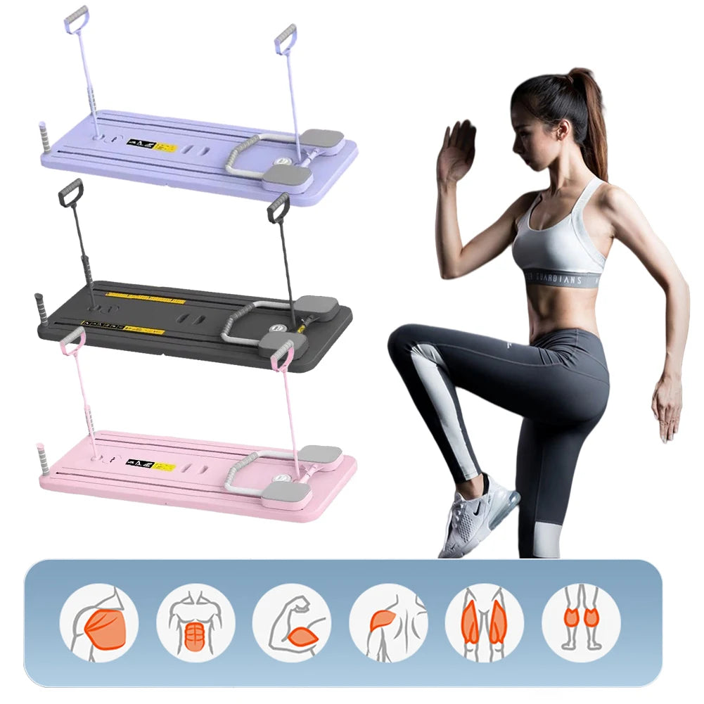 Multifunctional Fitness Board Abdominal Board Non Slip Workout Board with Timer Push Up Board Foldable Home Gym Equipment