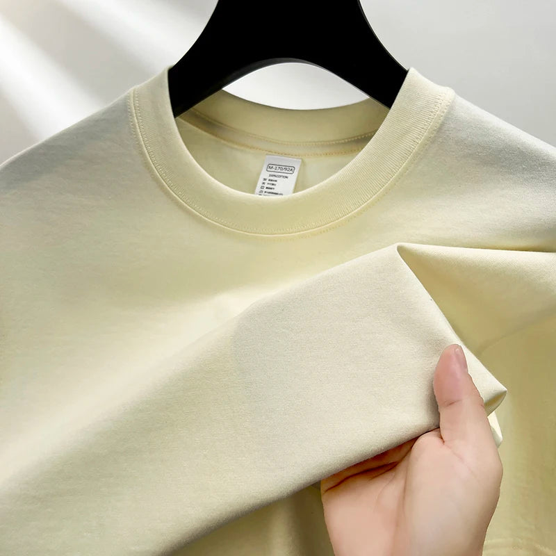 100% Pure Cotton Men’s Short Sleeve T-Shirt – High-End Brand, Breathable, Fashionable Round Neck Summer Top