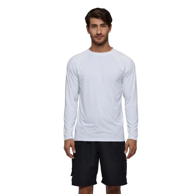 Men's UPF 50+ Long Sleeve Shirts Sun Protection SPF/UV Fishing Hiking Running T-Shirts Rashguard Swim Shirts