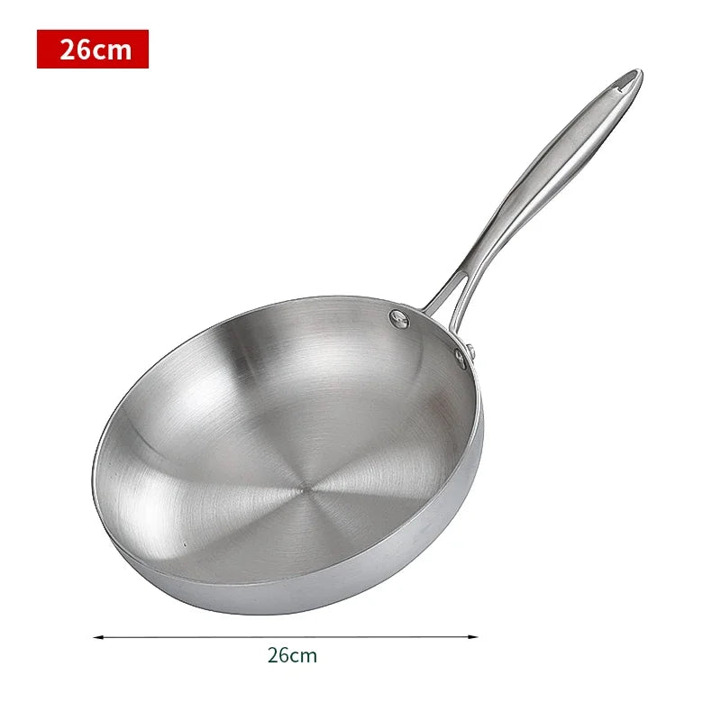 PDG1 304 Stainless Steel Frying Pan – Uncoated, Non-Stick & Versatile for All Cooktops