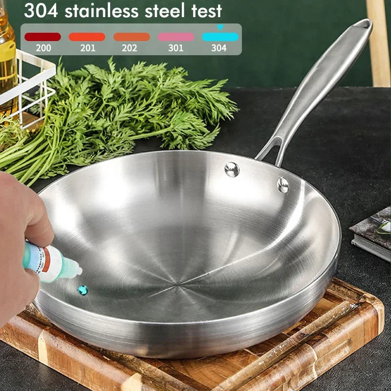 PDG1 304 Stainless Steel Frying Pan – Uncoated, Non-Stick & Versatile for All Cooktops