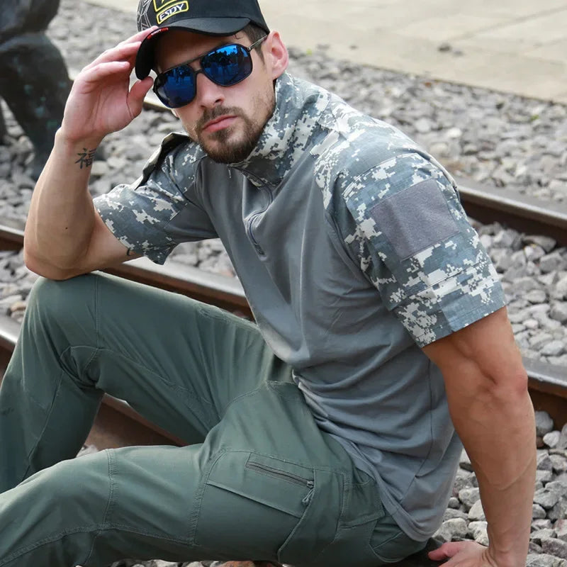 Camouflage Military Tactical Shirt Men's Quick Drying Outdoor Hunting Army Tee