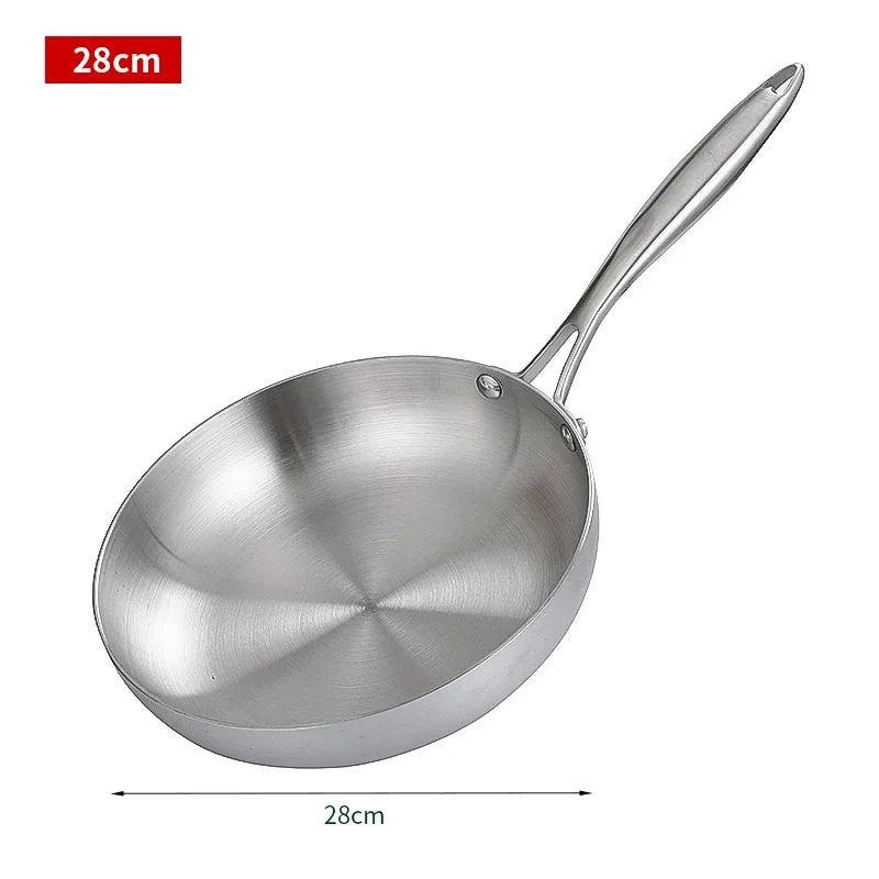 PDG1 304 Stainless Steel Frying Pan – Uncoated, Non-Stick & Versatile for All Cooktops