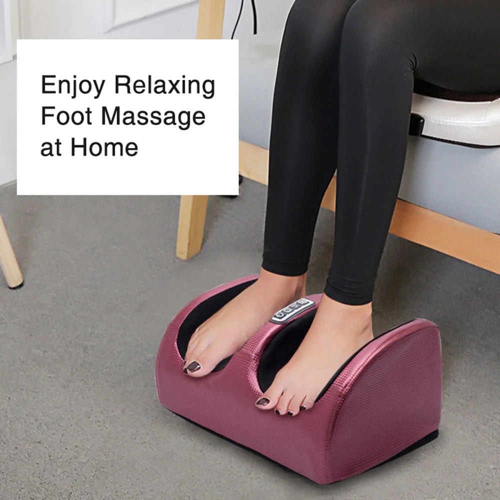 Electric Foot Massager with Heating Therapy – Shiatsu Kneading, Compression & Roller Massage for Muscle Relaxation & Pain Relief