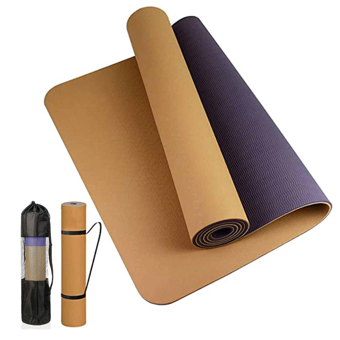 Thick Two-Color TPE Yoga Mat – Non-Slip, High-Quality Fitness Pad for Home Workouts