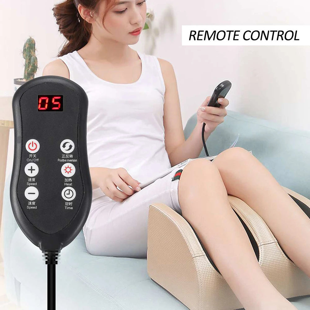 Electric Foot Massager with Heating Therapy – Shiatsu Kneading, Compression & Roller Massage for Muscle Relaxation & Pain Relief